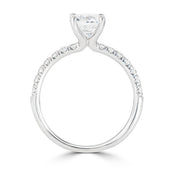Four Claw Round Pave Set Engagement Ring
