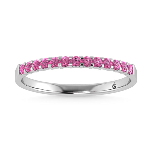 Pink Sapphire 1/4 Ct.Tw. Machine Band in 14K White Gold