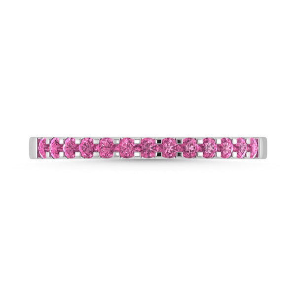 Pink Sapphire 1/4 Ct.Tw. Machine Band in 14K White Gold