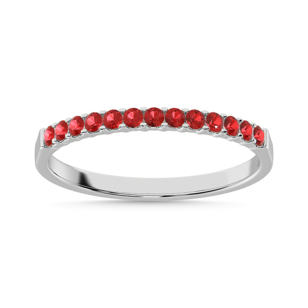 Ruby 1/4 Ct.Tw. Machine Band in 14K White Gold