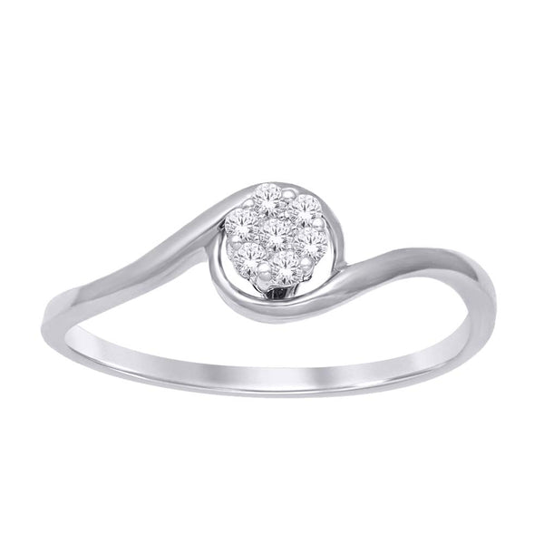 10K White Gold 1/10 Ct.Tw. Diamond Flower Ring