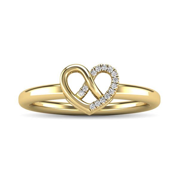 10K Yellow Gold Diamond Accent Heart Ring