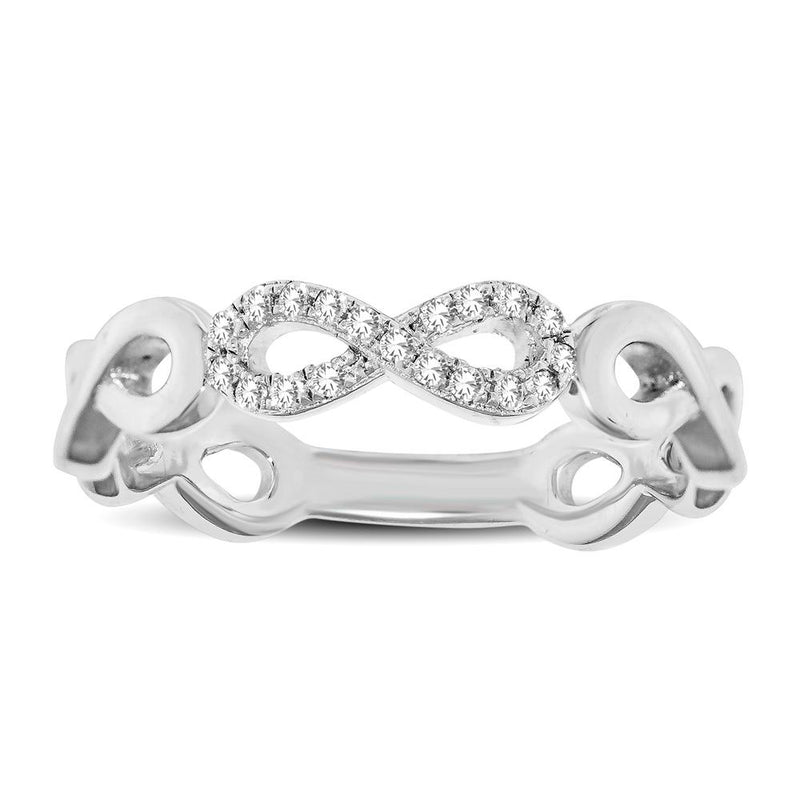 10K White Gold 1/20 Ctw Diamond Infinity Ring