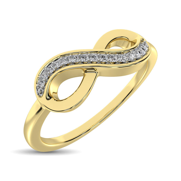 10K Yellow Gold 1/20 Ctw Diamond Infinity Ring