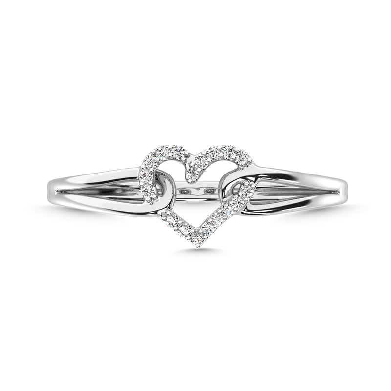 10K White Gold 1/20 Ctw Diamond Heart Ring