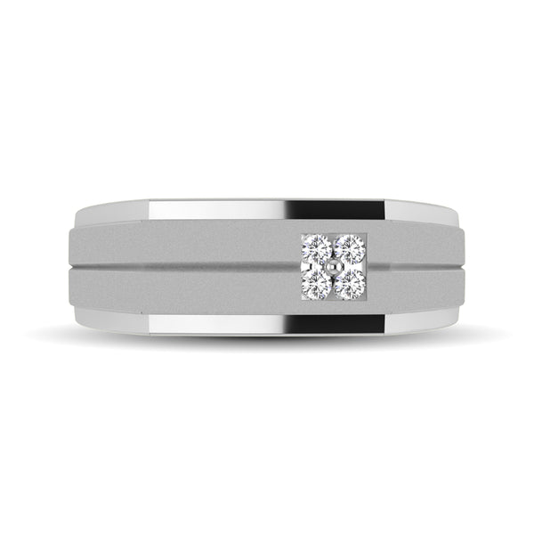 10K White Gold 1/10 Ct.Tw. Diamond Men's Ring