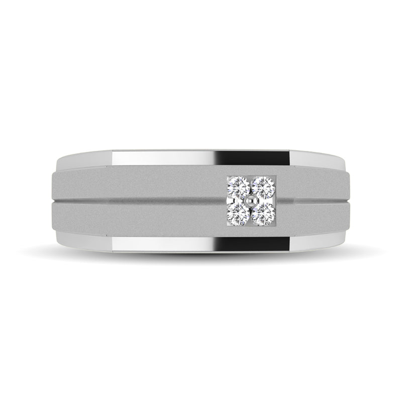 10K White Gold 1/10 Ct.Tw. Diamond Men's Ring