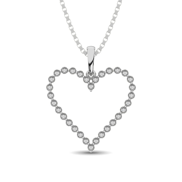 Sterling Silver 1/10 Ct.Tw. Diamond Heart Pendant