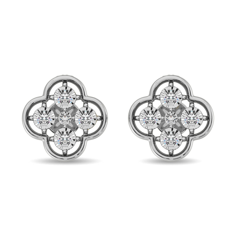 Diamond 1/6 ct tw Fashion Earrings in 10K White Gold