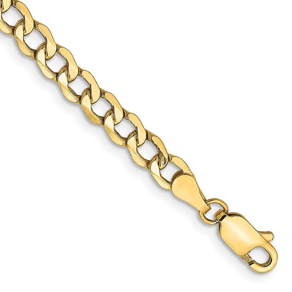 14k 4.3mm Semi-Solid Curb Chain