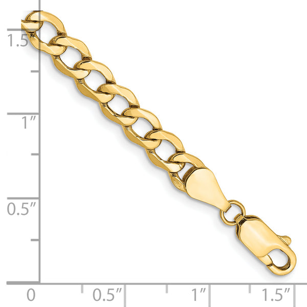 14k 5.25mm Semi-Solid Curb Chain