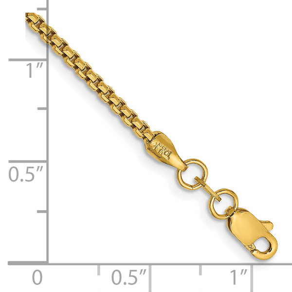 14k 1.75mm Semi-Solid Round Box Chain