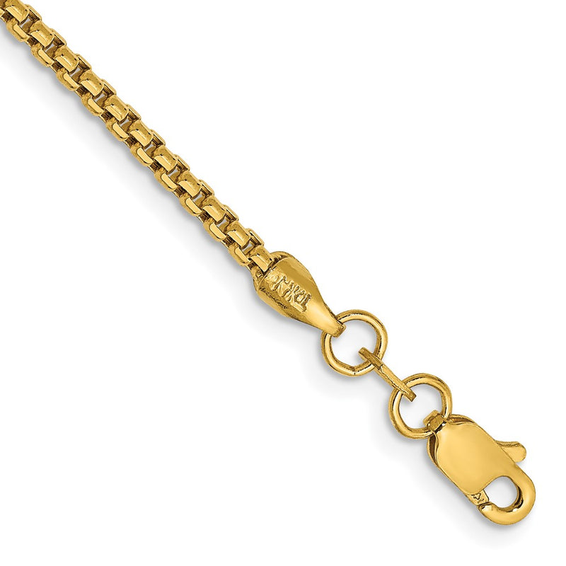 14k 1.75mm Semi-Solid Round Box Chain