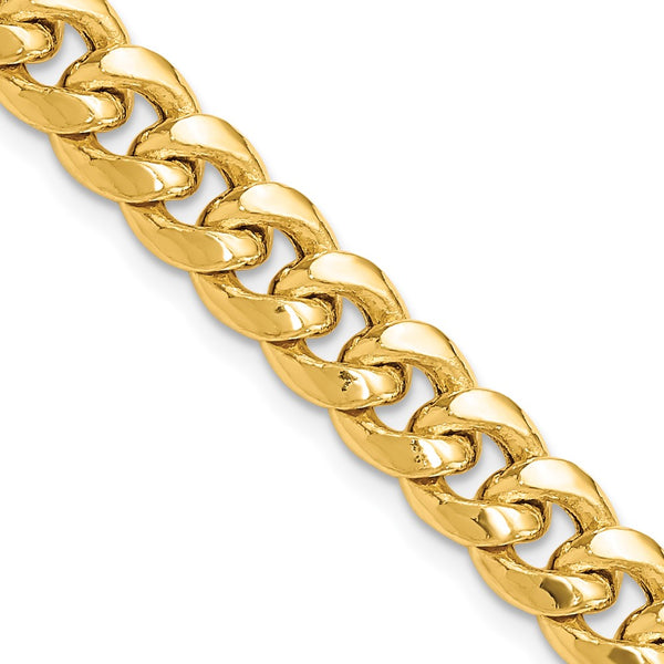 14k 7.3mm Semi-Solid Miami Cuban Chain