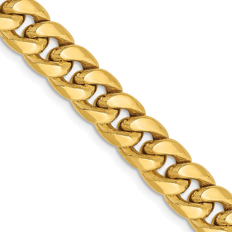 14k 7.3mm Semi-Solid Miami Cuban Chain