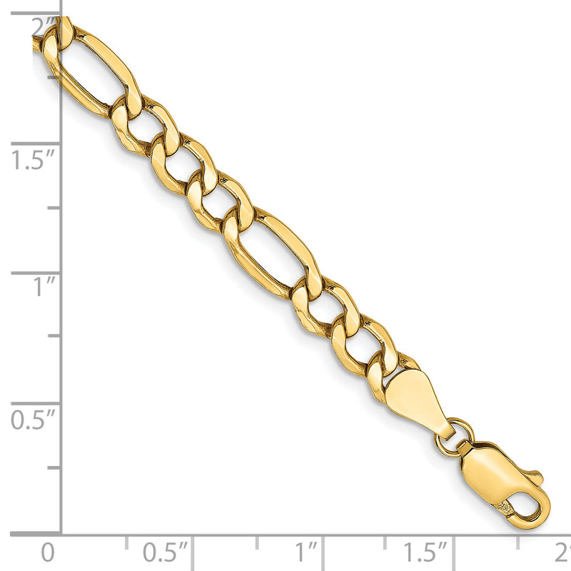 14k 5.75mm Semi-Solid Figaro Chain