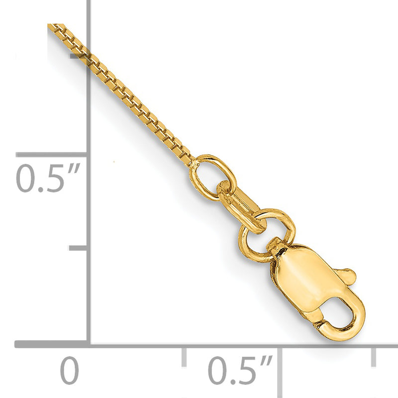 14k .7mm Box with Lobster Clasp Chain