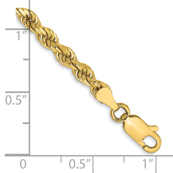 14k 3.5mm Semi-solid D/C Rope Chain