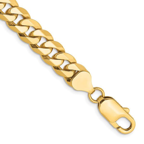 14k 8mm Flat Beveled Curb Chain