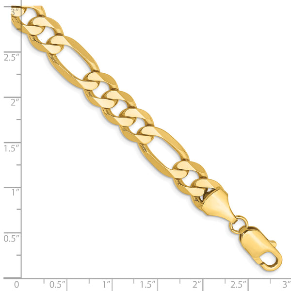 14k 8.75mm Flat Figaro Chain