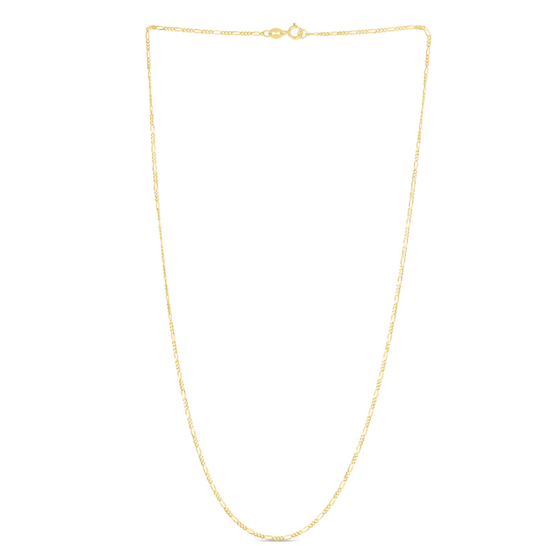 14K Gold 1.3mm Figaro Chain