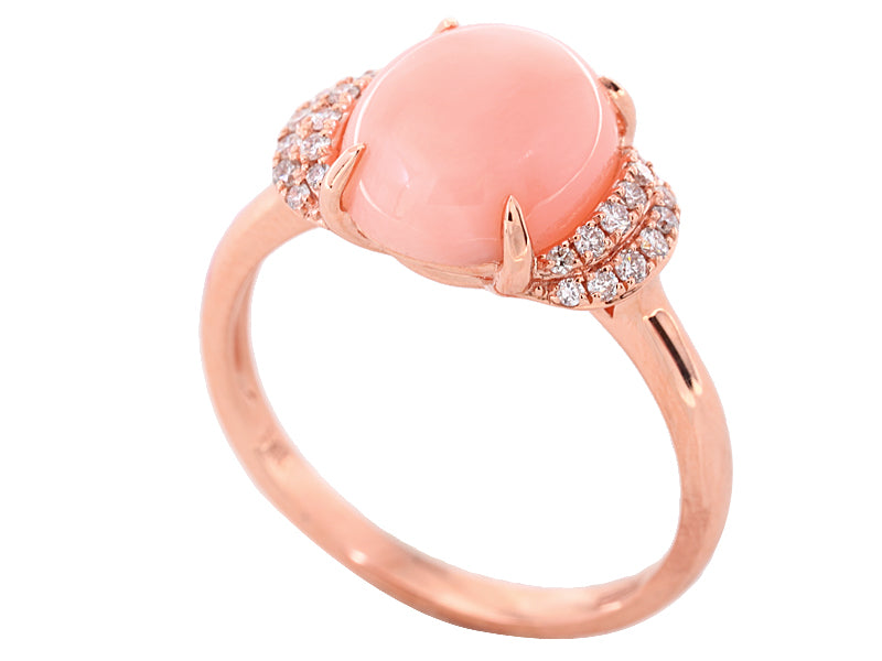 EFFY 14K ROSE GOLD DIAMOND and CORAL RING