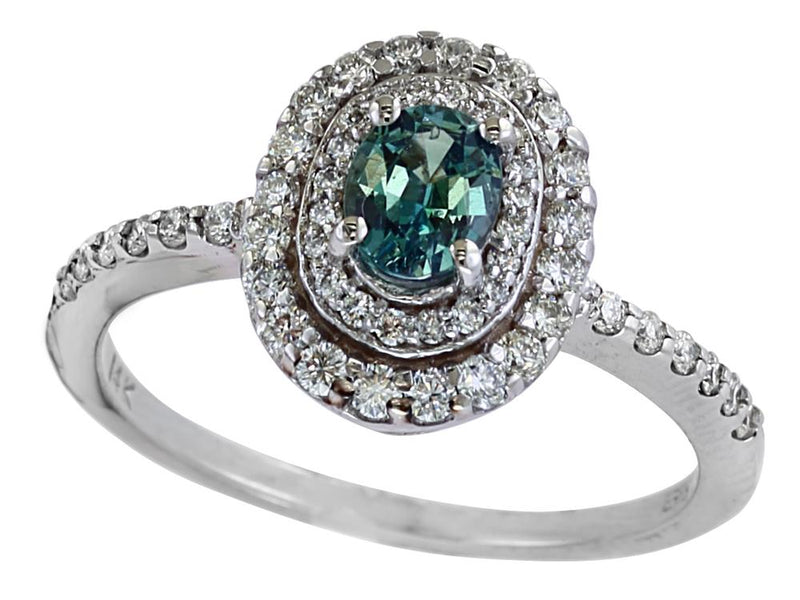 EFFY 14K WHITE GOLD DIAMOND,ALEXANDRITE RING