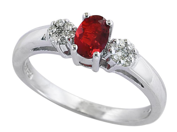 EFFY 14K WHITE GOLD DIAMOND,FIRE OPAL RING