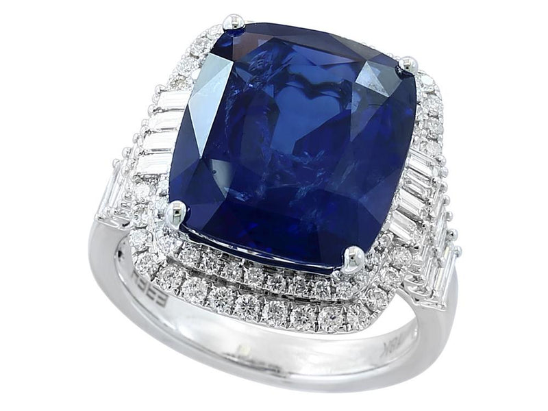 EFFY 18K WHITE GOLD NATURAL SAPPHIRE RING