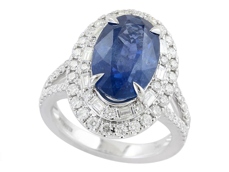 EFFY 18K WHITE GOLD NATURAL CEYLON SAPPHIRE RING