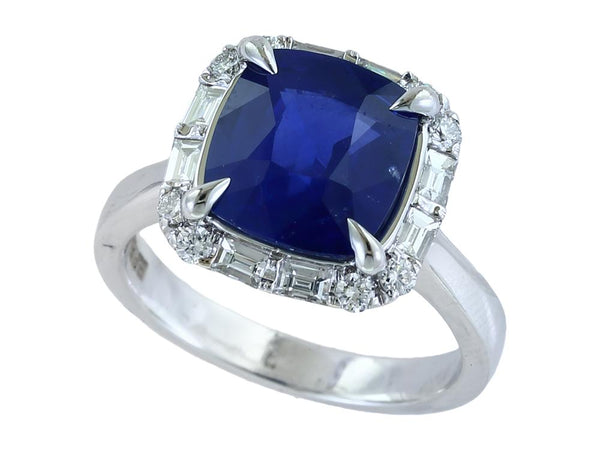 EFFY 18K WHITE GOLD NATURAL SAPPHIRE RING