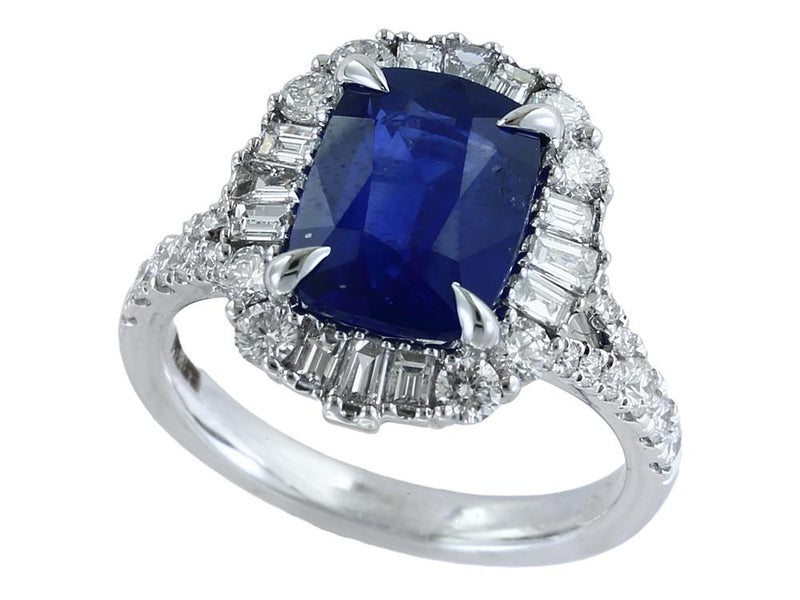 EFFY 18K WHITE GOLD NATURAL SAPPHIRE RING