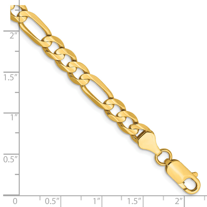 14k 6mm Concave Open Figaro Chain