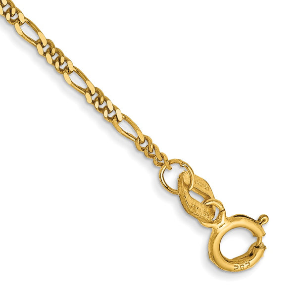 14k 1.25mm Flat Figaro Pendant Chain