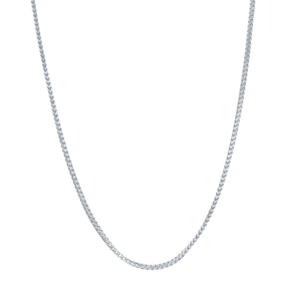 Sterling Silver 1.3mm Franco Chain - Rhodium Plated