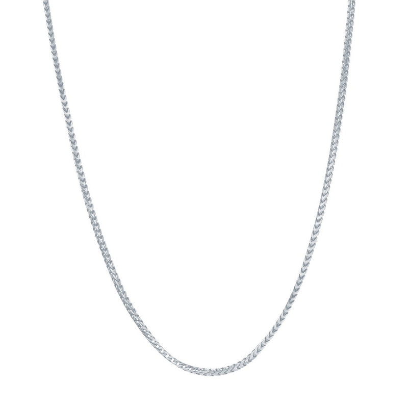 Sterling Silver 1.3mm Franco Chain - Rhodium Plated