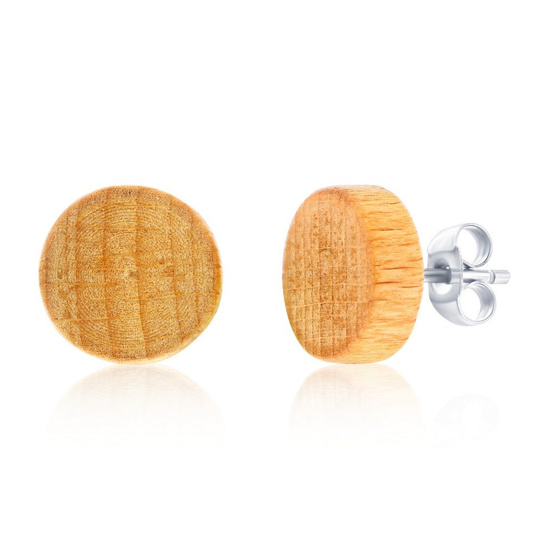 Stainless Steel, 12mm Round Natural Wood Suds