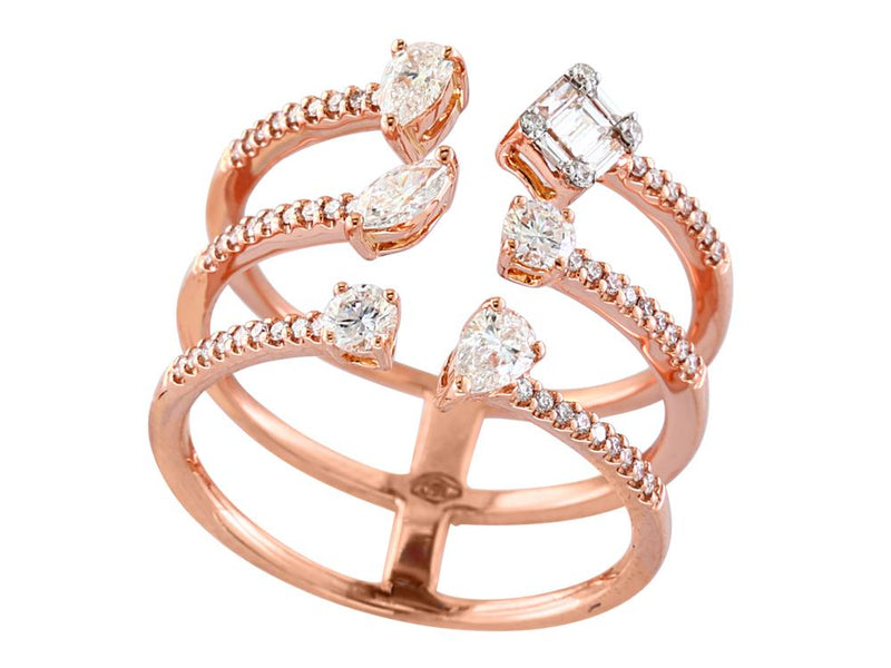 EFFY 14K ROSE GOLD DIAMOND RING