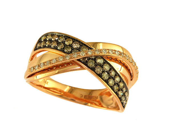 EFFY 14K ROSE GOLD DIAMOND,ESPRESSO DIAMOND, RING