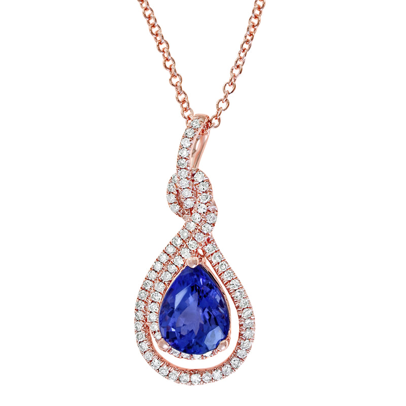 Effy 14K Rose Gold Diamond,Tanzanite Pendant