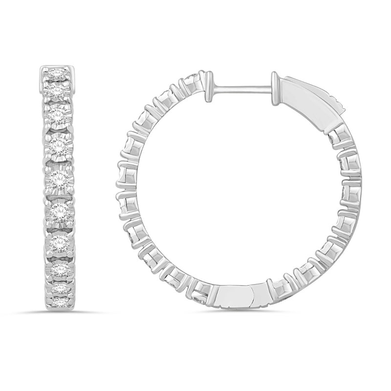 10KT WHITE GOLD 2.04 CARAT CLASSIC HOOPS-0132205-WG