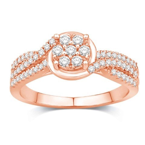 10KT ROSE GOLD 0.46 CARAT ROUND LADIES RING-0232179-RG