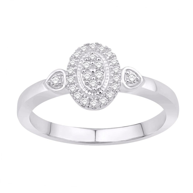 10KT WHITE GOLD 0.16 CARAT OVAL LADIES RING-0232182-WG