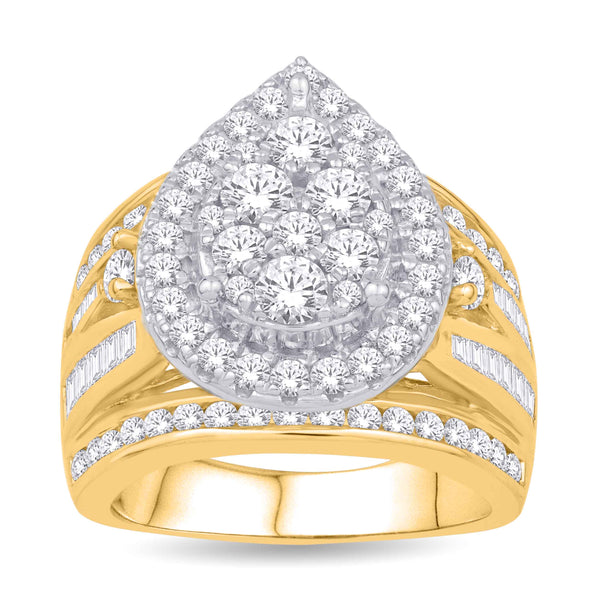 10KT YELLOW GOLD 3.00 CARAT PEAR LADIES RING-0232188-YG