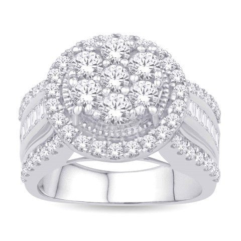 10KT WHITE GOLD 2.00 CARAT ROUND LADIES RING-0232190-WG