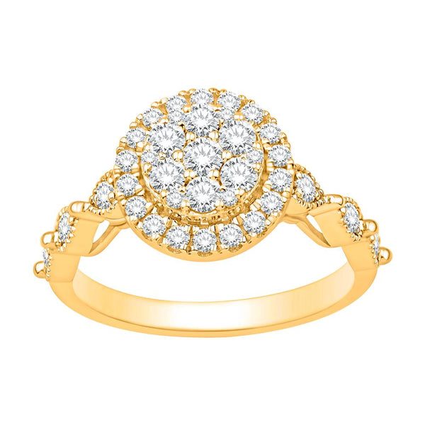 10KT ALL YELLOW GOLD 0.73 CARAT ROUND LADIES RING-0232222-ALY