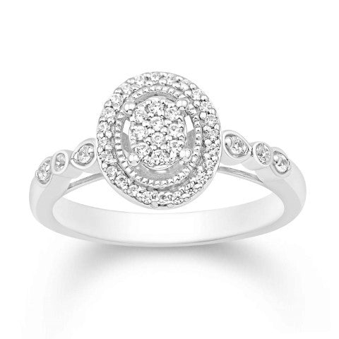 14K WHITE GOLD 0.22 CARAT OVAL LADIES RING-0232294-WG