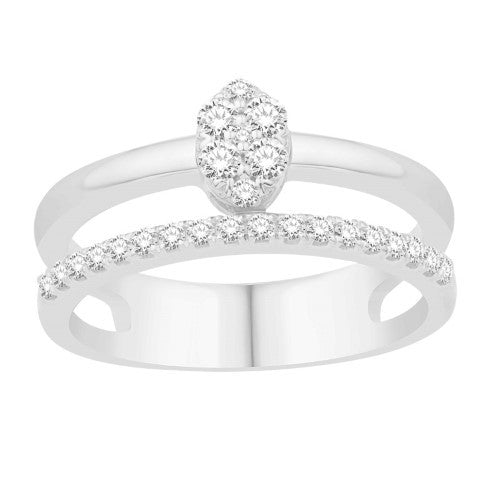 14K WHITE GOLD 0.35 CARAT MARQUISE LADIES RING-0232389-WG