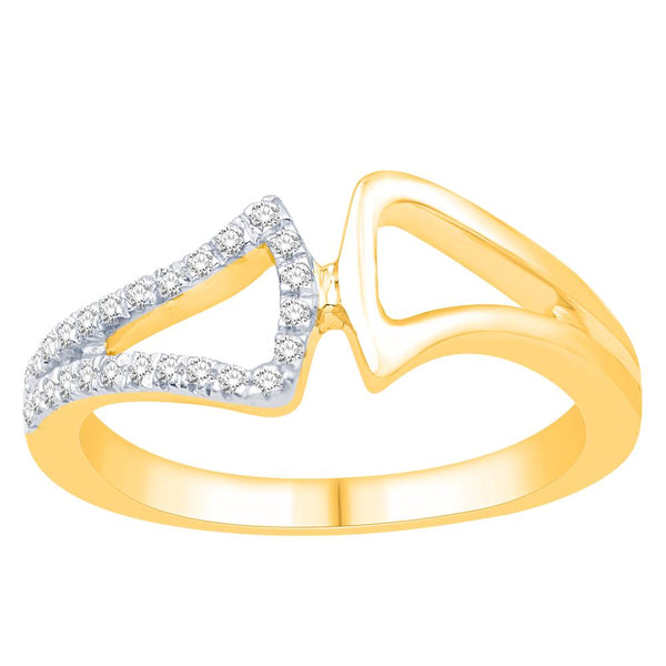 14K TWO-TONE (YELLOW AND WHITE) GOLD 0.16 CARAT FASHION LADIES RING-0232469-YW