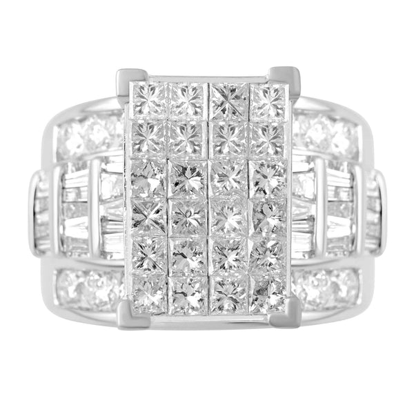 10KT WHITE GOLD 5.00 CARAT SQUARE LADIES RING-0232602-WG